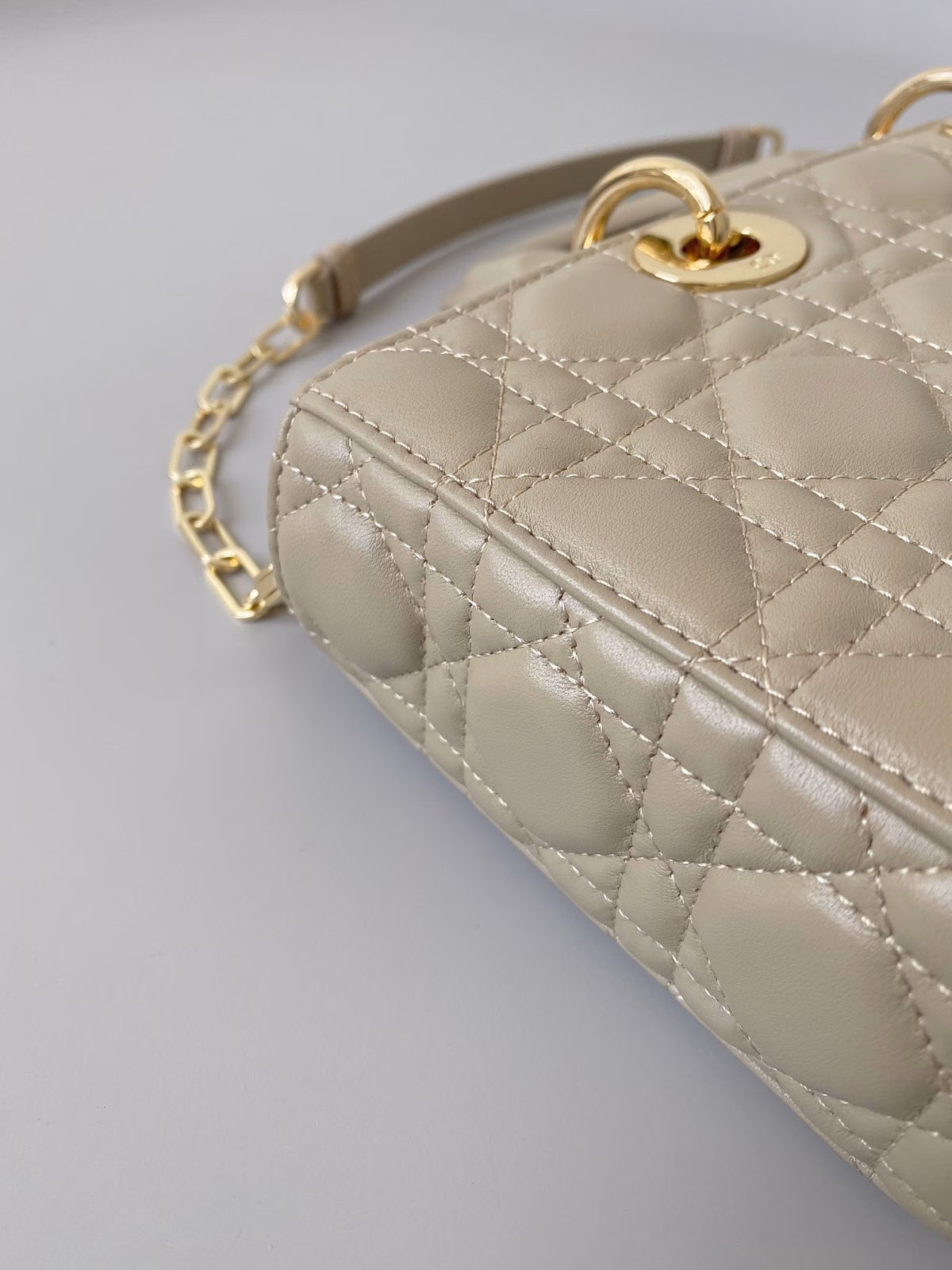 Dior Lady D-Joy Medium Bag In Sand Cannage Lambskin - Image 8