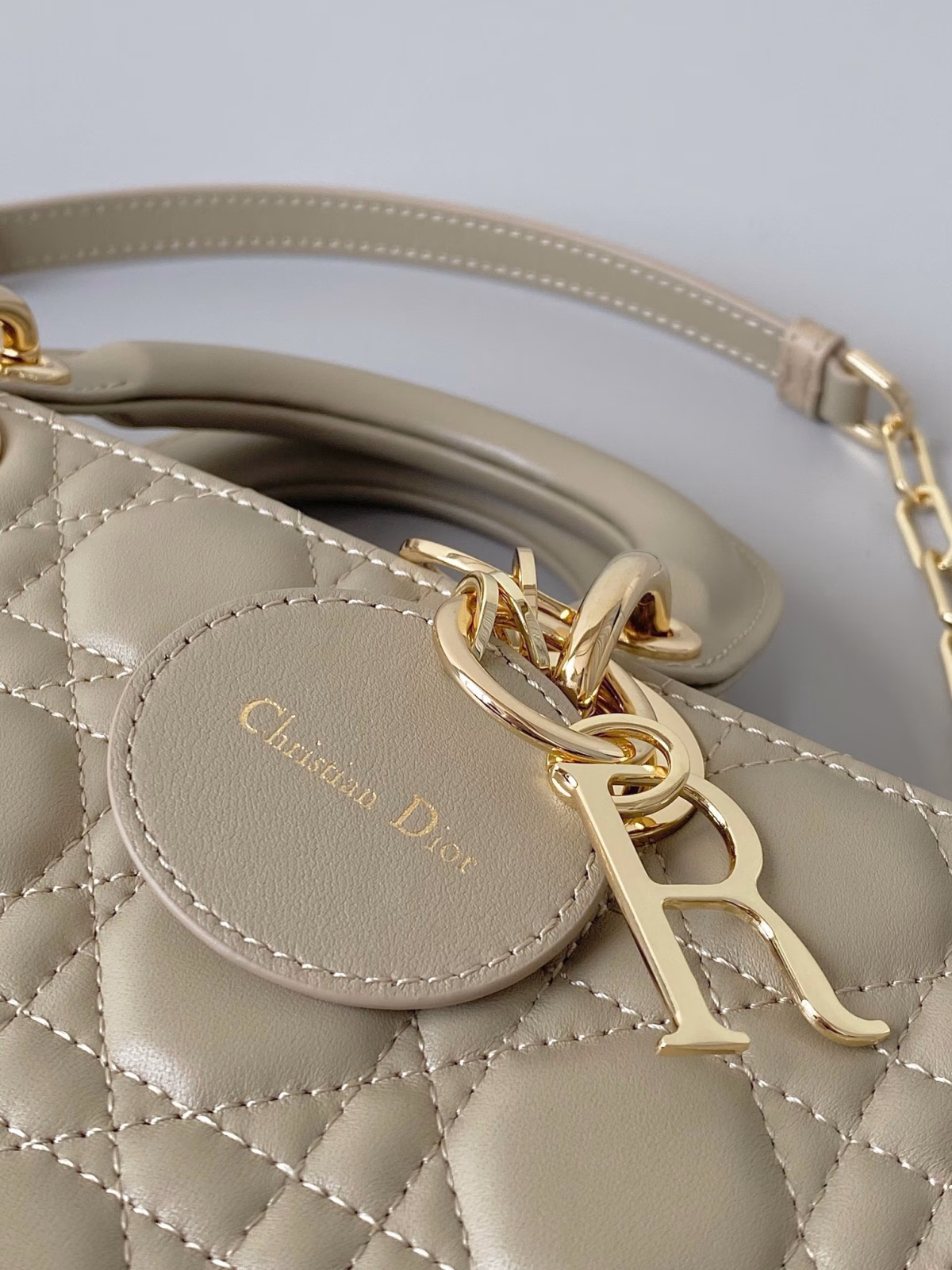 Dior Lady D-Joy Medium Bag In Sand Cannage Lambskin - Image 5