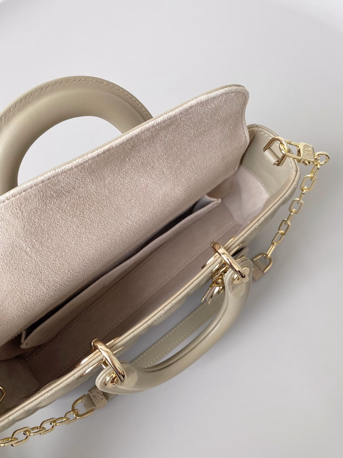 Dior Lady D-Joy Medium Bag In Sand Cannage Lambskin - Image 3