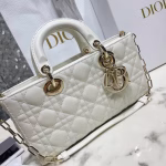 Dior Lady D-Joy Bag In White Cannage Lambskin - Image 2
