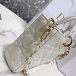 Dior Lady D-Joy Bag In White Cannage Lambskin - Image 7