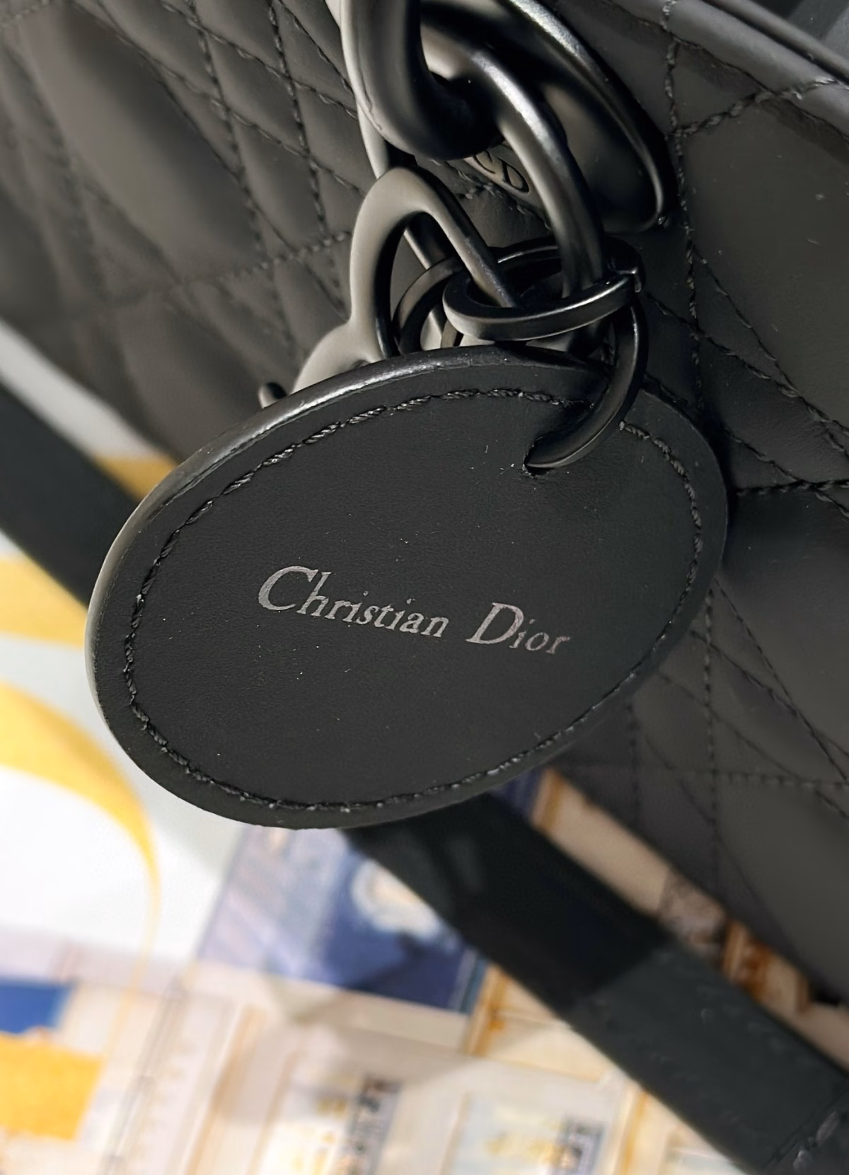 Dior Lady D-Joy Medium Bag in Black Ultramatte Calfskin - Image 6