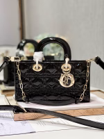 Dior Lady D-Joy Medium Bag In Black Patent Cannage Calfskin - Image 7