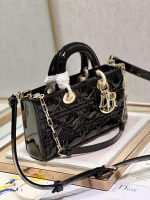 Dior Lady D-Joy Medium Bag In Black Patent Cannage Calfskin - Image 8