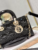 Dior Lady D-Joy Medium Bag In Black Patent Cannage Calfskin - Image 9
