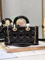 Dior Lady D-Joy Medium Bag In Black Patent Cannage Calfskin - Image 2