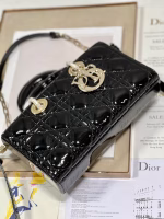 Dior Lady D-Joy Medium Bag In Black Patent Cannage Calfskin - Image 4