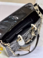 Dior Lady D-Joy Medium Bag In Black Patent Cannage Calfskin - Image 5