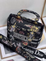 Dior Medium Lady D-Lite Bag In Black Jardin Botanique Embroidery - Image 3
