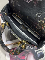 Dior Medium Lady D-Lite Bag In Black Jardin Botanique Embroidery - Image 5