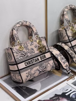 Dior Medium Lady D-Lite Bag In Powder Jardin Botanique Embroidery - Image 6