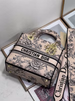 Dior Medium Lady D-Lite Bag In Powder Jardin Botanique Embroidery - Image 8