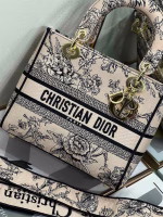Dior Medium Lady D-Lite Bag In Powder Jardin Botanique Embroidery - Image 3
