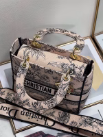Dior Medium Lady D-Lite Bag In Powder Jardin Botanique Embroidery - Image 4