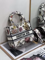 Dior Medium Lady D-Lite Bag In White Jardin Botanique Embroidery - Image 6