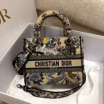 Dior Medium Lady D-Lite Bag In Beige Jardin d'Hiver Embroidery - Image 8