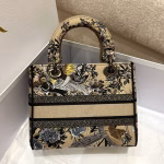 Dior Medium Lady D-Lite Bag In Beige Jardin d'Hiver Embroidery - Image 4