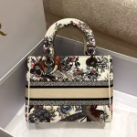 Dior Medium Lady D-Lite Bag In White Jardin d'Hiver Embroidery - Image 8