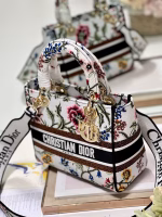 Dior Lady D-Lite Medium Bag In White Dior Petites Fleurs Embroidery - Image 8