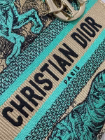 Dior Dioriviera Lady D-Lite Medium Bag in Raffia with Green Toile de Jouy Sauvage Embroidery - Image 2