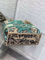 Dior Dioriviera Lady D-Lite Medium Bag in Raffia with Green Toile de Jouy Sauvage Embroidery - Image 7