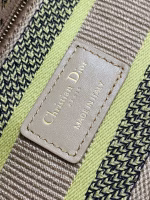 Dior Dioriviera Lady D-Lite Medium Bag in Raffia with Lime Toile de Jouy Sauvage Embroidery - Image 2