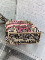 Dior Dioriviera Lady D-Lite Medium Bag in Raffia with Pink Toile de Jouy Sauvage Embroidery - Image 10