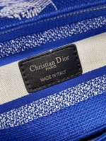 Dior Medium Lady D-Lite Bag In Fluorescent Blue Toile de Jouy Reverse Embroidery - Image 5
