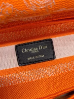 Dior Medium Lady D-Lite Bag In Fluorescent Orange Toile de Jouy Reverse Embroidery - Image 9