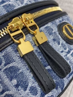 Dior 30 Montaigne Mini Vanity Case in Blue Denim Oblique Jacquard - Image 10