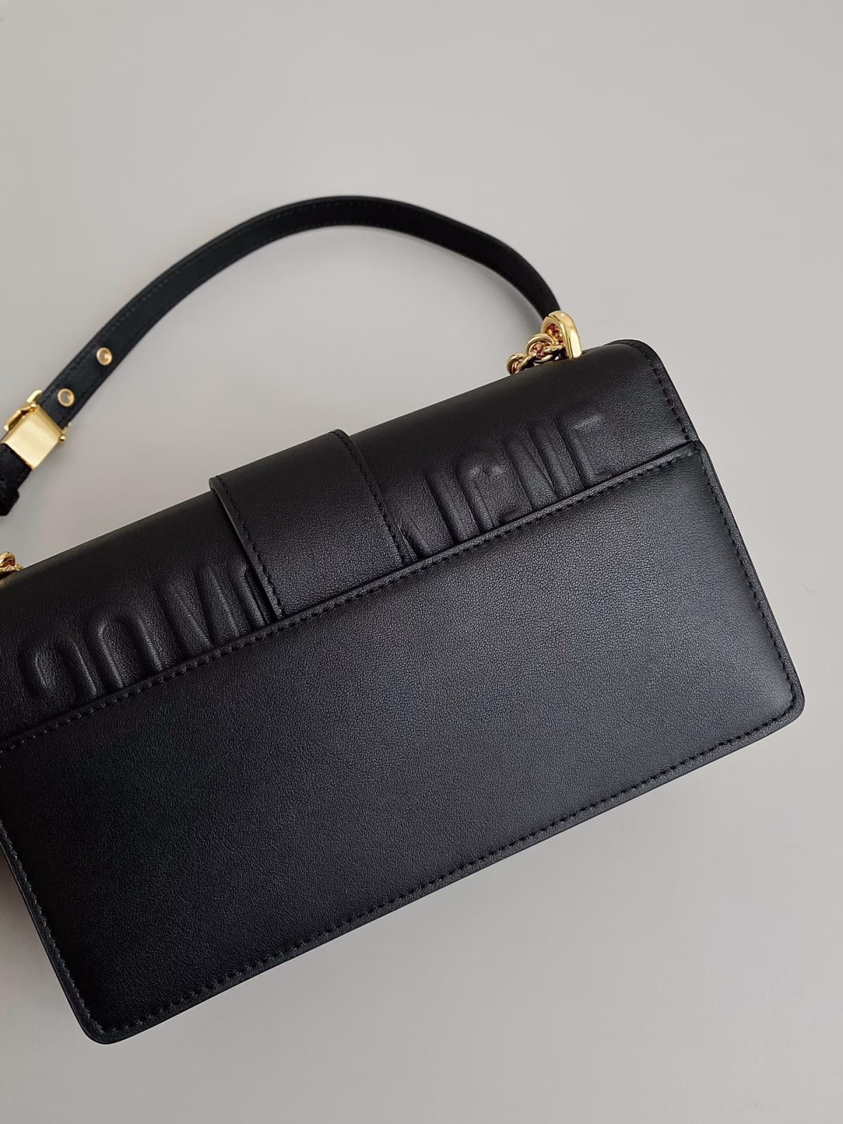 Dior 30 Montaigne East-West Bag with Chain in Black Calfskin - Image 8