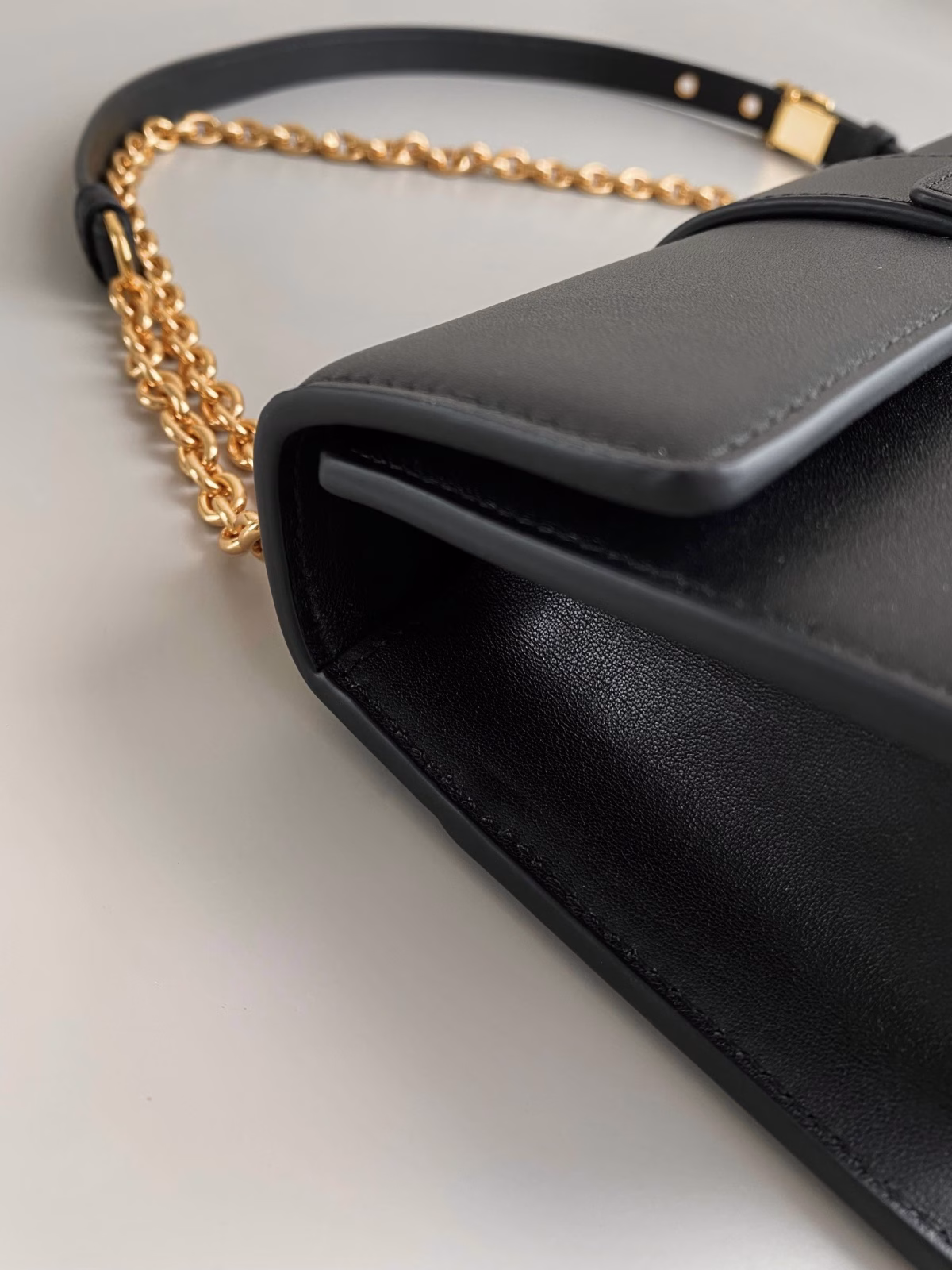 Dior 30 Montaigne East-West Bag with Chain in Black Calfskin - Image 9