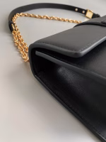 Dior 30 Montaigne East-West Bag with Chain in Black Calfskin - Image 9