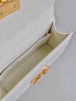 Dior 30 Montaigne East-West Bag with Chain in White Calfskin - Image 4