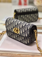 Dior 30 Montaigne Avenue Bag In Blue Dior Oblique Jacquard - Image 8