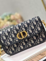 Dior 30 Montaigne Avenue Bag In Blue Dior Oblique Jacquard - Image 9