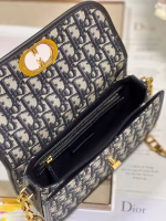 Dior 30 Montaigne Avenue Bag In Blue Dior Oblique Jacquard - Image 4