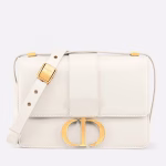 Dior 30 Montaigne Shoulder Bag In White Calfskin