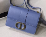 Dior 30 Montaigne Bag In Denim Blue Grained Calfskin - Image 3