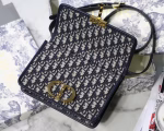 Dior 30 Montaigne Bag In Blue Oblique Jacquard Canvas - Image 4