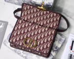 Dior 30 Montaigne Bag In Burgundy Oblique Jacquard Canvas - Image 8