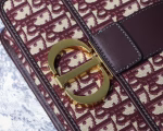 Dior 30 Montaigne Bag In Burgundy Oblique Jacquard Canvas - Image 6