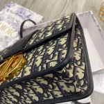 Dior 30 Montaigne Bag with Chain in Blue Oblique Jacquard - Image 6