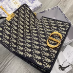 Dior 30 Montaigne Bag with Chain in Blue Oblique Jacquard - Image 4