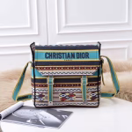 Dior Diorcamp Messenger Bag In Turquoise Embroidered Canvas - Image 4