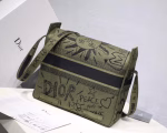 Dior Diorcamp Messenger Bag In Green Embroidered Canvas - Image 6