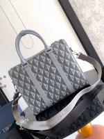Dior Lingot Briefcase in Grey CD Diamond Canvas - Image 4