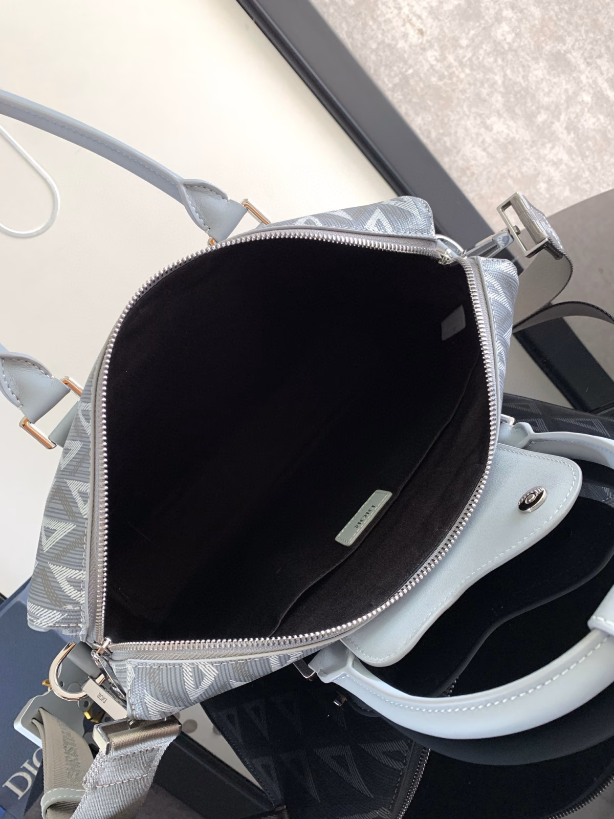 Dior Lingot Briefcase in Grey CD Diamond Canvas - Image 6