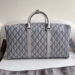 Dior Lingot 50 Duffle Bag In Gray CD Diamond Canvas - Image 3