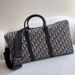 Dior Lingot 50 Duffle Bag In Black Oblique Jacquard - Image 9